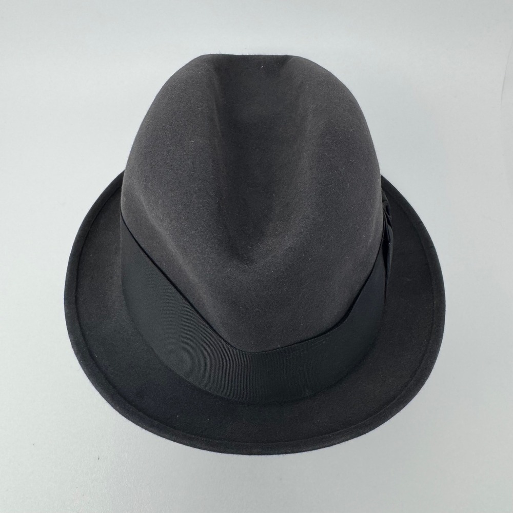 Mallory Fifth‎ Avenue Premier Quality Grey Felt Fedora Hat Size 7 Vintage Mens